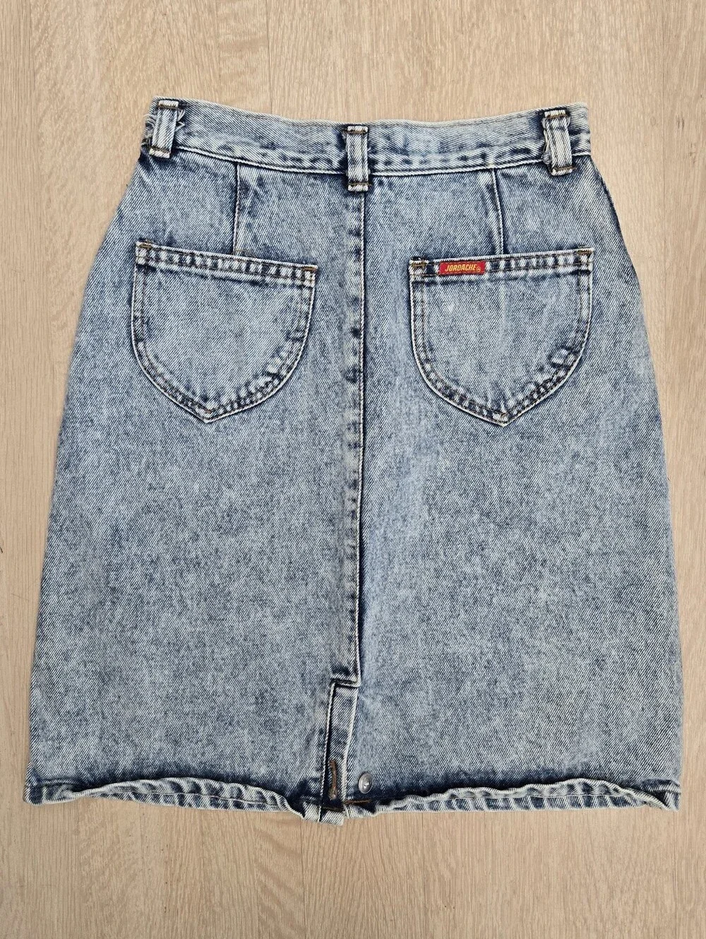 Vintage 80s Jordache Acid Wash Denim Mini Skirt Size XS 5 High Waist